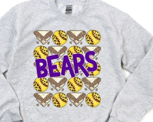 Bears- Stacked Softball fan shirt