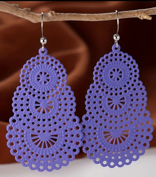 Purple boho earrings