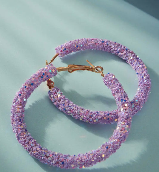 Purple hoop earrings
