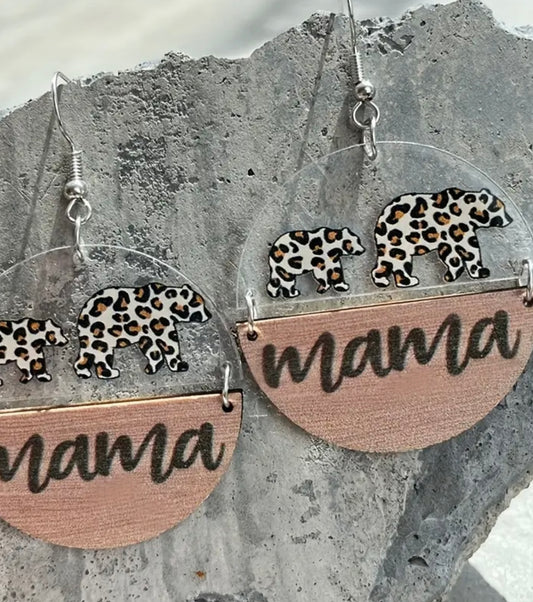 Momma bear earrings