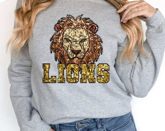 Lions faux glitter shirt